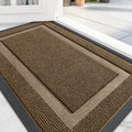 OLANLY Front Door Mat Indoor Outdoor Entrance, Waterproof All-Season, All-Weather Doormat, Sturdy Natural Rubber, Fade Resistant, Low Profile, Easy Clean Patio Porch Entryway Mat, 71x23, Brown