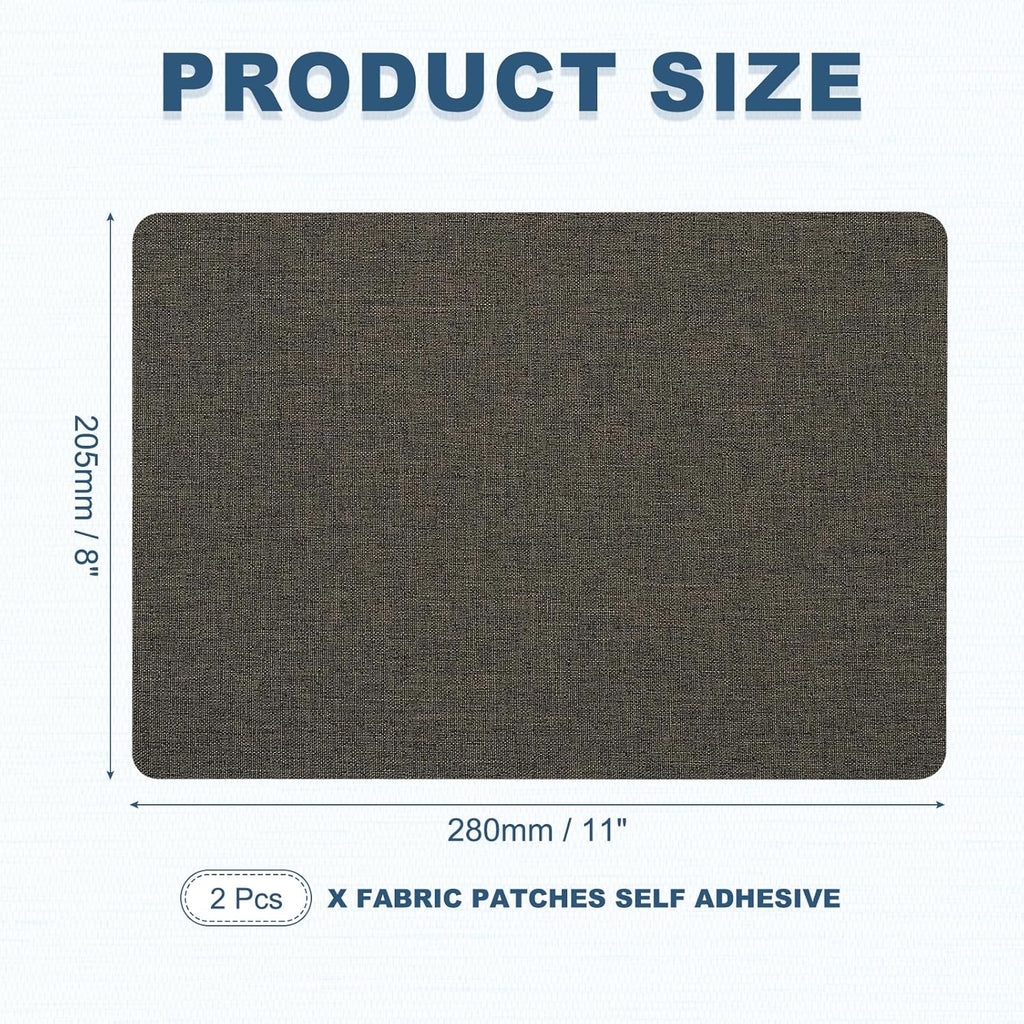 PATIKIL 8x11 Inch Linen Repair Patches, 2Pcs Self-Adhesive Fabric Patch for Sofas Tote Bags Furniture Car Seats Clothes Tents, Dark Gray