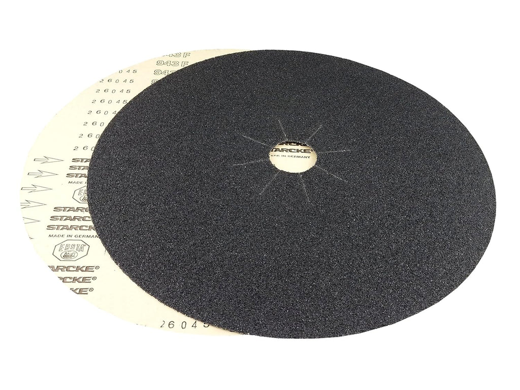 Starcke 16'' x 2'' Silicon Carbide Slotted Edger Floor Sanding Discs (10 Pack, 24 Grit)