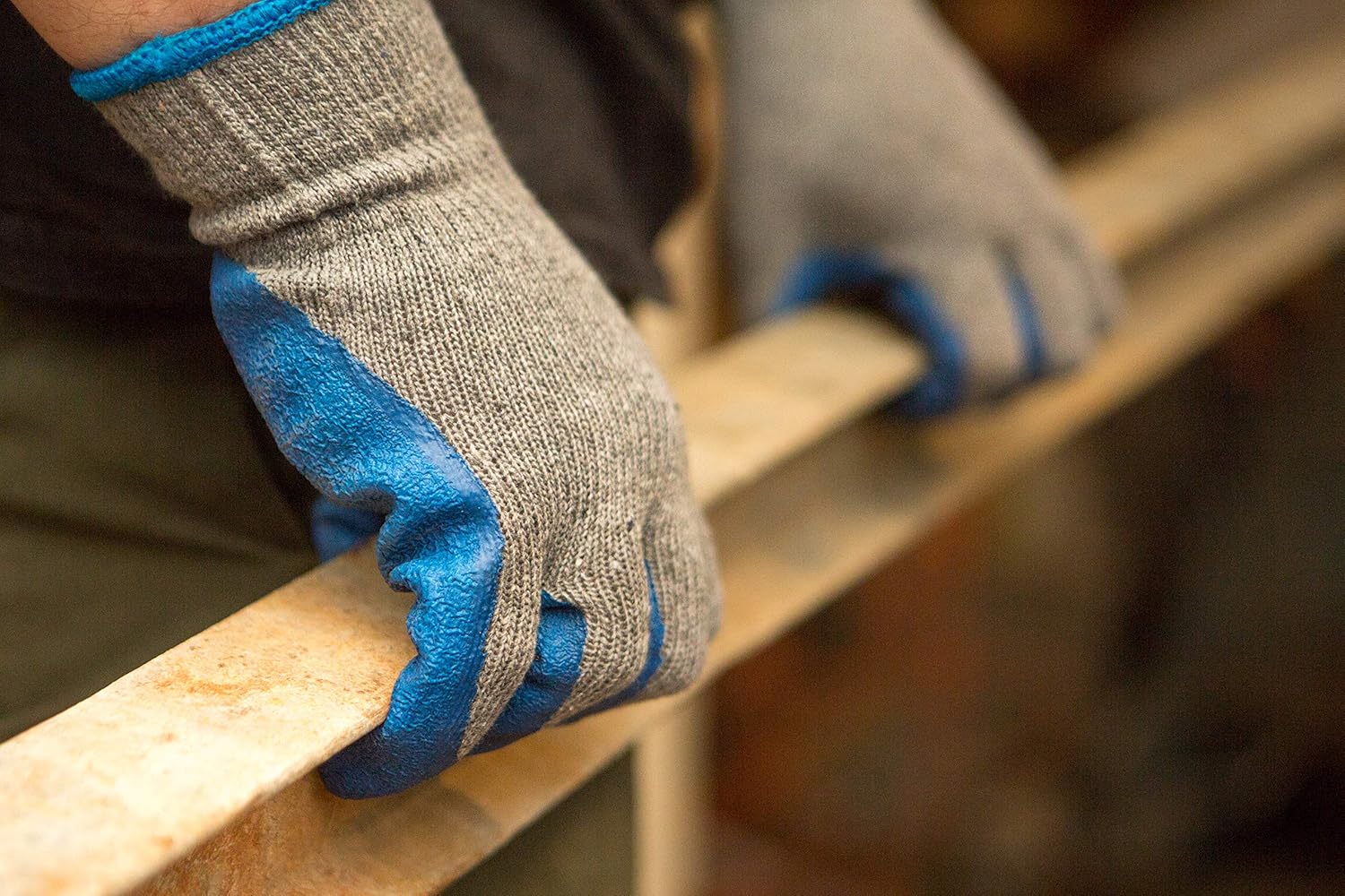 G & F Products - 3100-10 120 Pairs Large Rubber Latex Double Coated Work Gloves for Construction, gardening gloves, heavy duty Cotton Blend Blue