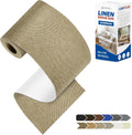 KING MOUNTAIN Linen Repair Patches, Self-Adhesive Fabric Patches, 4 X 63 inch Extra Size, Multi Color, Can be Used for Sofa Repair and Linen Clothes Repair (Flaxen)