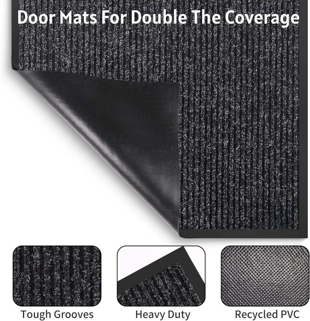 Front Door Mat Indoor Outdoor Entrance, 36" x 120" Dirt Resistant and Absorbent Door Mat, TPR Backing Non-Slip Doormats, Easy to Clean, Low Profile Welcome Floor Mat for Outside Entry