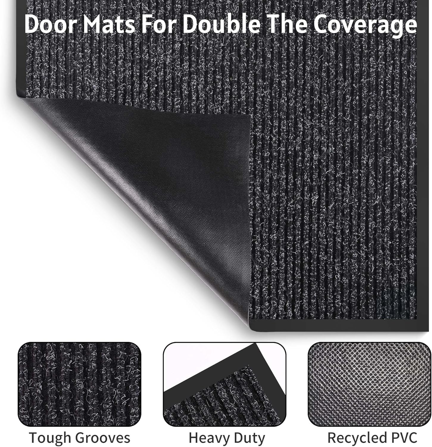 Front Door Mat Indoor Outdoor Entrance, 36" x 72" Dirt Resistant and Absorbent Door Mat, TPR Backing Non-Slip Doormats, Easy to Clean, Low Profile Welcome Floor Mat for Outside Entry