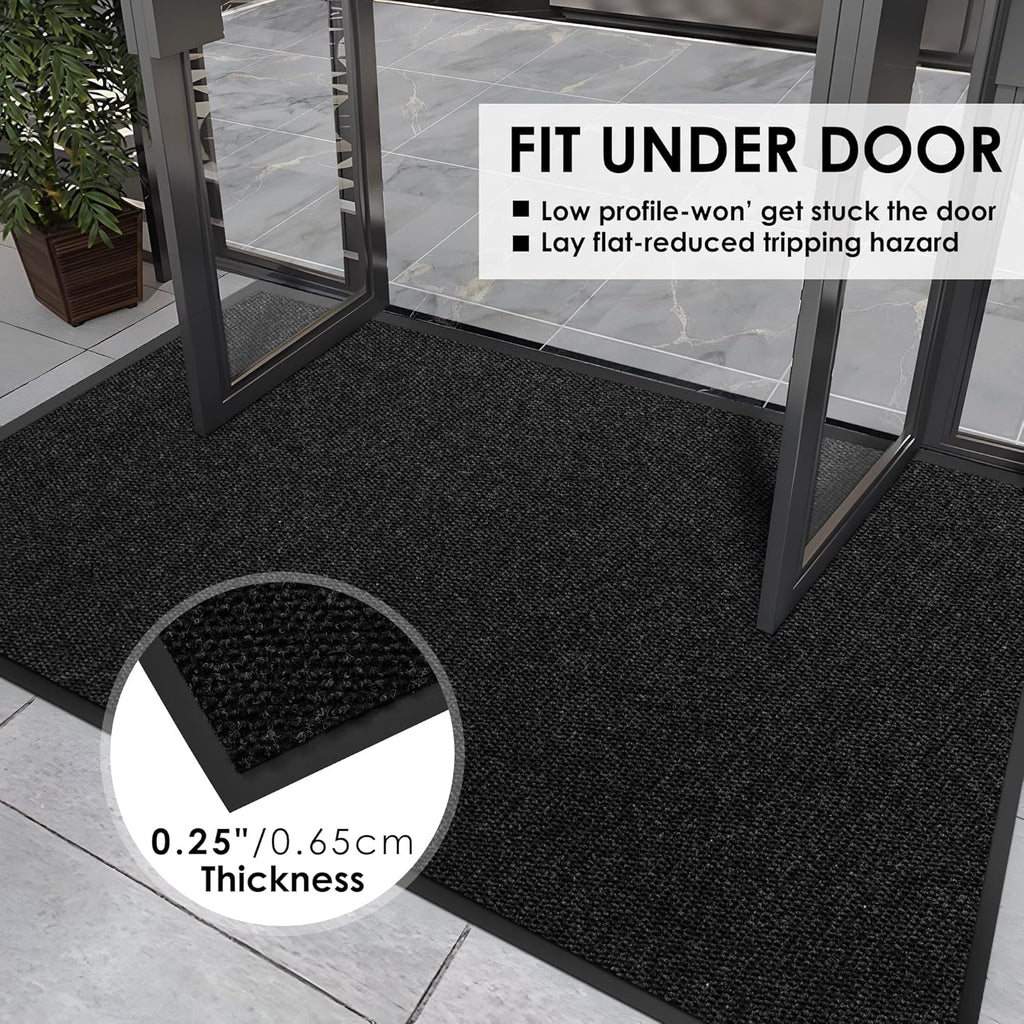 2′ x 44′ Front Door Mat Indoor Outdoor Entrance, Commercial Floor Mat Heavy Duty Dirt Trapper Entryway Doormat, Custom Size Non Slip Rubber Backing Welcome mat, Door Mat for High Traffic Area
