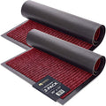 Sierra Concepts Front Door Mat Welcome Floor Mats - Entryway Indoor Outdoor Entrance Doormat, Patio, Porch, Muddy Shoe, Inside Outside Low Profile, 30x17 inches, 2-Pack Red