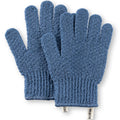 MainBasics Deep Cleansing Exfoliating Bath Gloves - Heavy-Textured Nylon Shower Scrub for Dead Skin Removal - Machine Washable with Hanging Loop (1 Pair, Pigeon Blue)