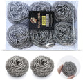6 Pcs Simba Stainless Steel Wool Scrubber Pads for Cleaning Pans, Pots, Dishes, Ovens, Grills, Sinks, Bathroom and Kitchen, Scourer 6 Pack