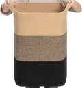 CLHMILY&Z 95L Laundry Basket Rectangular Black Jute Rope - 16x15x24 Inches - Dirty Clothes and Soft Storage Bin for Blankets, Toys, and Nursery Essentials