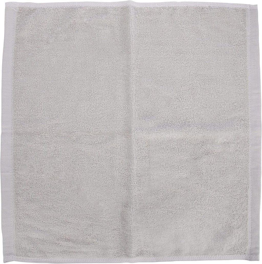 Superio Cotton Terry Washcloths Grey Towels 100% Cotton Cleaning Cloth 16" Rags Wash Clothes for Body and Face, Spa Towels, Multi Purpose (6, 16"x16")
