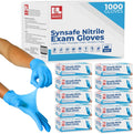 Synsafe 4 Mil - Blue Nitrile Exam Gloves –Disposable Latex Free & Powder Free – Extra Strong, Rubber Gloves