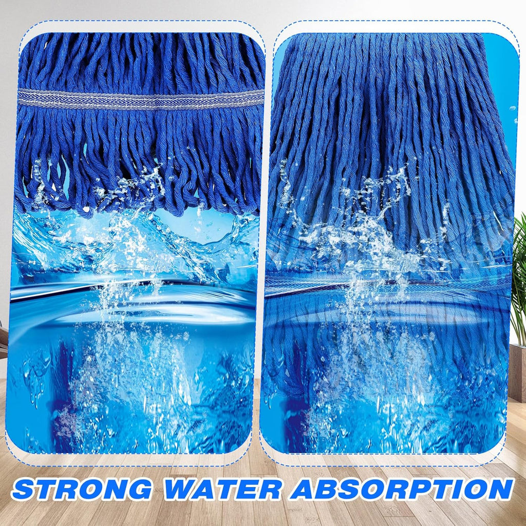 Roshtia 30 Pieces Commercial Mop Head Replacement Floor Cleaning Wet Mop Heads Heavy Duty Large Cotton String Sweeper Refills for Industrial Home Use (Multicolor)