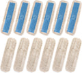 Matthew Cleaning 36'' Industrial Strength Cotton Dust Mop Refill Washable Replacement Heads for Residential & Commercial Use Fit Standard Dust Mop Frames, Hardwood, Concrete Floors Blue&White 12 Pack