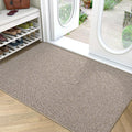 LUMI Ultra Thin Door Mat for Entryway, 32"x48" Low Profile Non Slip Rubber Backing Indoor Doormat, Easy Clean Welcome Entrance Mat for Inside House, Patio, Khaki