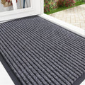 OLANLY Front Door Mat Indoor Outdoor Entrance, Waterproof Heavy Duty Doormat, Fade Resistant, Low Profile, Easy Clean Patio Porch Welcome Floor Mats for Entry, 35x23, Grey