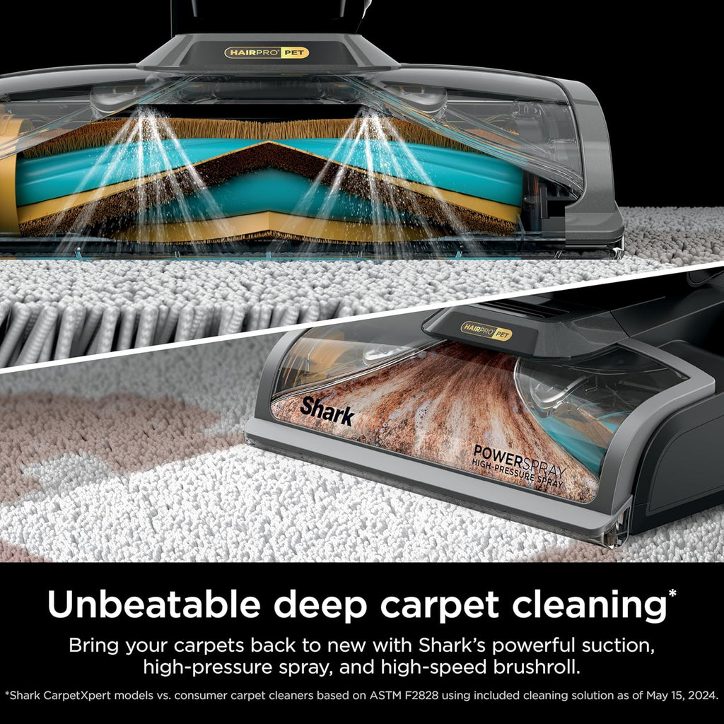 Shark CarpetXpert HairPro with StainStriker Upright Carpet, Area Rug & Upholstery Cleaner, Perfect for Pets & Hair Removal, Carpet Shampooer, 5 Cleaning Tools, Pet Cleaning Solution, Navy, EX304