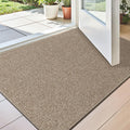 LUMI Indoor Door Mat 17"x30", Ultra Thin Low Profile Non-Slip Doormat for Home Entrance, Absorbent & Stain-Resistant Welcome Mats, Washable Entryway Mat for Front Door, Patio, Porch, Khaki
