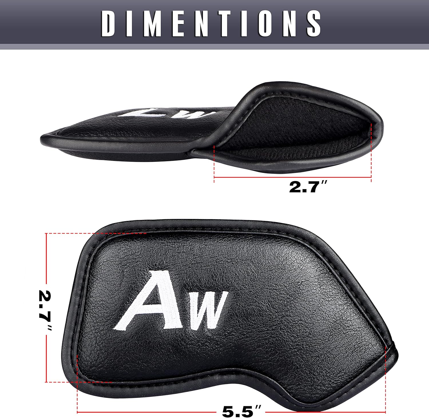 CHAMPKEY Premium Golf Club Covers for Men 12 Pack - Comfortable Polyurethane Golf Iron Covers - Ideal Golf Head Covers for Clubs