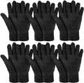 Bencailor 6 Pairs Microfiber Dusting Gloves, Dusting Cleaning Gloves Microfiber Gloves for Plants House Blinds Car Dust Mitt (Black,Medium)