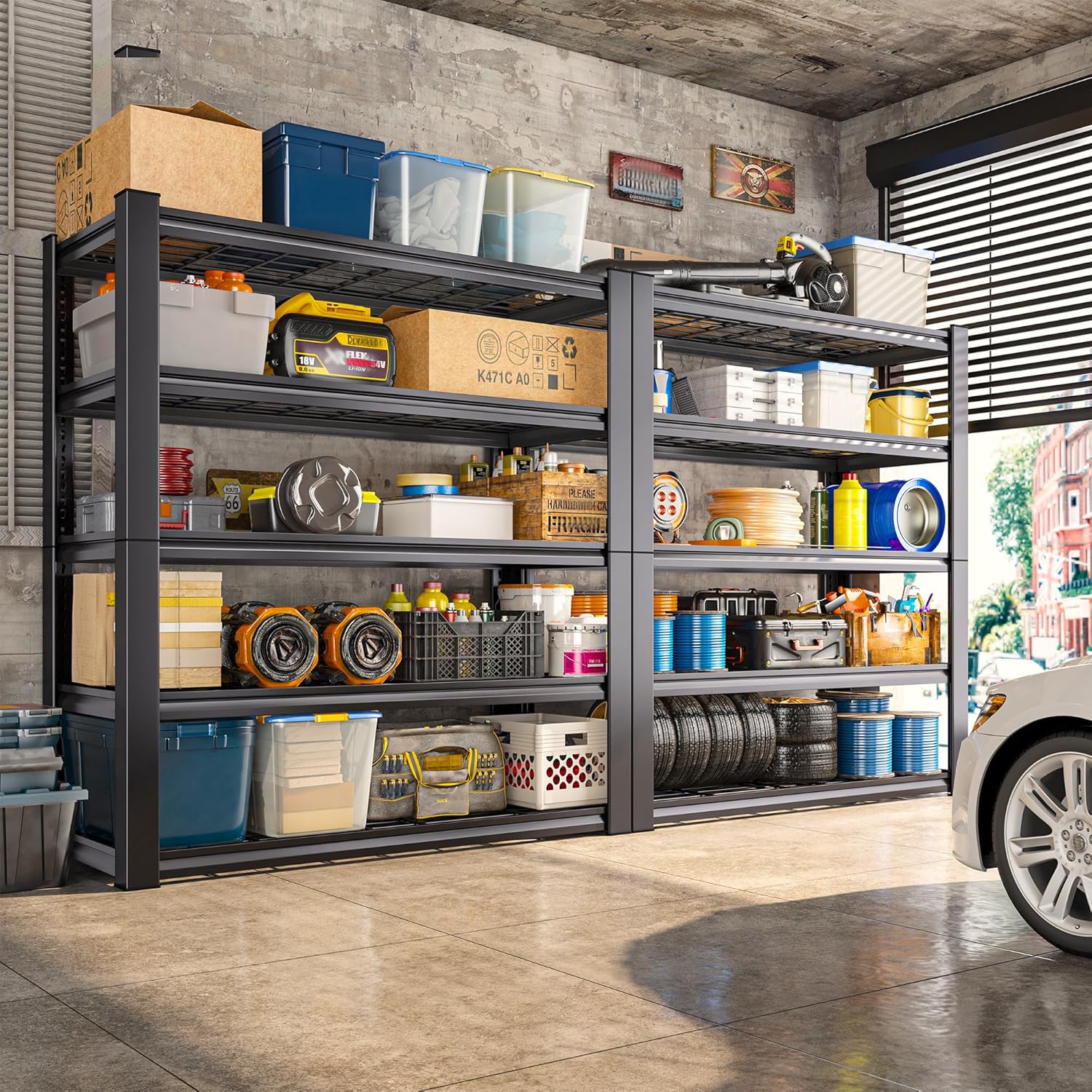 REIBII 3010LBS Storage Shelves 72" H Garage Shelving Heavy Duty Metal Shelving 5 Tier Adjustable Metal Shelves for Storage for Kitchen Pantry Warehouse Basement 72" H x 35.5" W x 16" D, 3 Pack