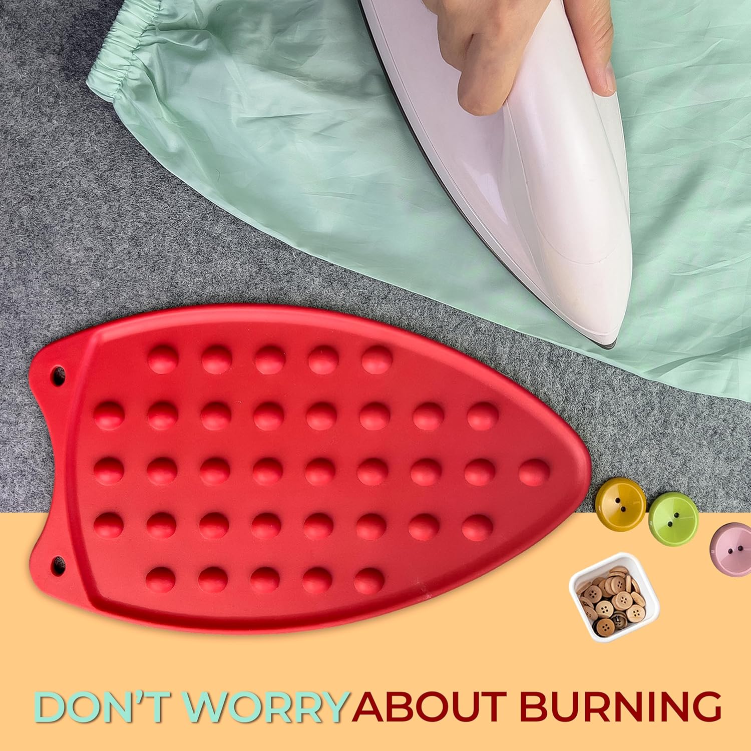 Savina Silicone Rest Pad for Ironing Board(2 Pack). Heat Resistant Pad, Thicker Version. Perfect Combination with Ironing Board and Mat.