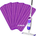 HOMTOYOU Reusable Pads Refills for Swiffer Power Mop: 6 Pack Microfiber Pad for Multi-Surface Floor Cleaning - Machine Washable Replacement Sweeping Cloths for 13 ''-15 '' Spray Mop