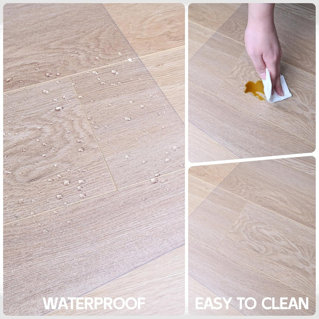 Office Chair Mat for Hardwood Floor, 48” x 40” Crystal Clear Hard Floor Chair Mat, Transparent Floor Protector Mat Flat Without Curling