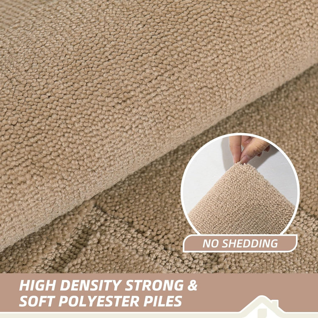 BEQHAUSE Door Mat 24" x 60", Non-Slip Door Mats Indoor Entryway Rugs Washable Low-Profile Absorbent and Stain Resist Floor Mats, Dog Door Mat for Front Back Door, Muddy Wet Shoes & Paws, Beige