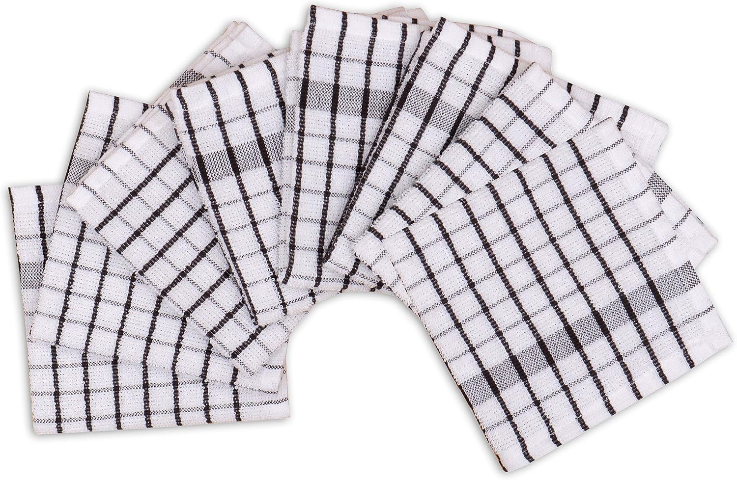 AMOUR INFINI Kitchen Dish Cloths Set of 8 - Ultra Soft, Highly Absorbent, Quick-Drying Terry Cotton Dishcloths 12"x12" Inch Wash & Cleaning Cloths for Kitchen & Dishwashing (D.Grey)