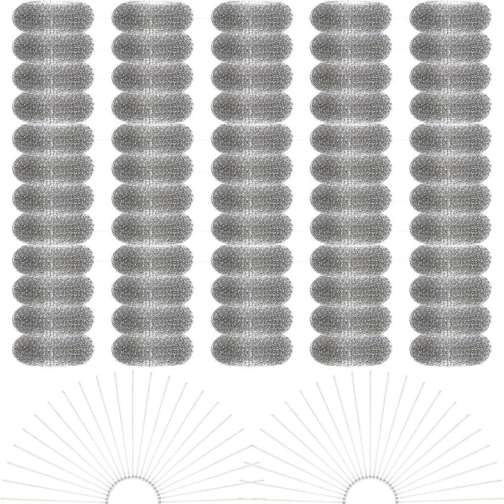 60 Pieces Washing Machine Lint Traps with 60 Cable Ties, Rust-Proof Stainless Steel Lint Traps Laundry Mesh Hose Filter Screen Catcher for Washing Machine Discharge Hoses