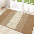 Kitinjoy Indoor Outdoor Door Mat, 32x20 Non-Slip Absorbent Dirt Trapper, Low-Profile Washable Inside Entrance Front Floor Mat, Sturdy Soft Entry Doormats for Entryway, Camel