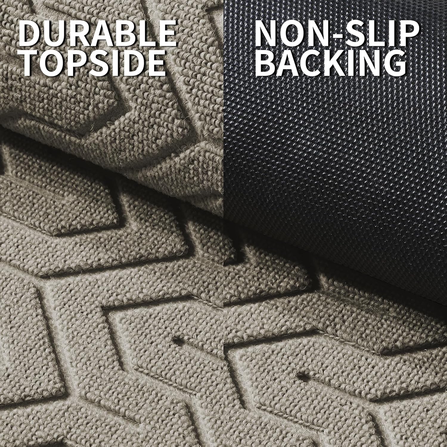 Yimobra Large Door Mat Outside Entrance 47x32, Waterproof Heavy Duty Outdoor Mats for Front Door, Non Slip Rubber Entry Mat for Garage Patio, Easy Clean, Beige