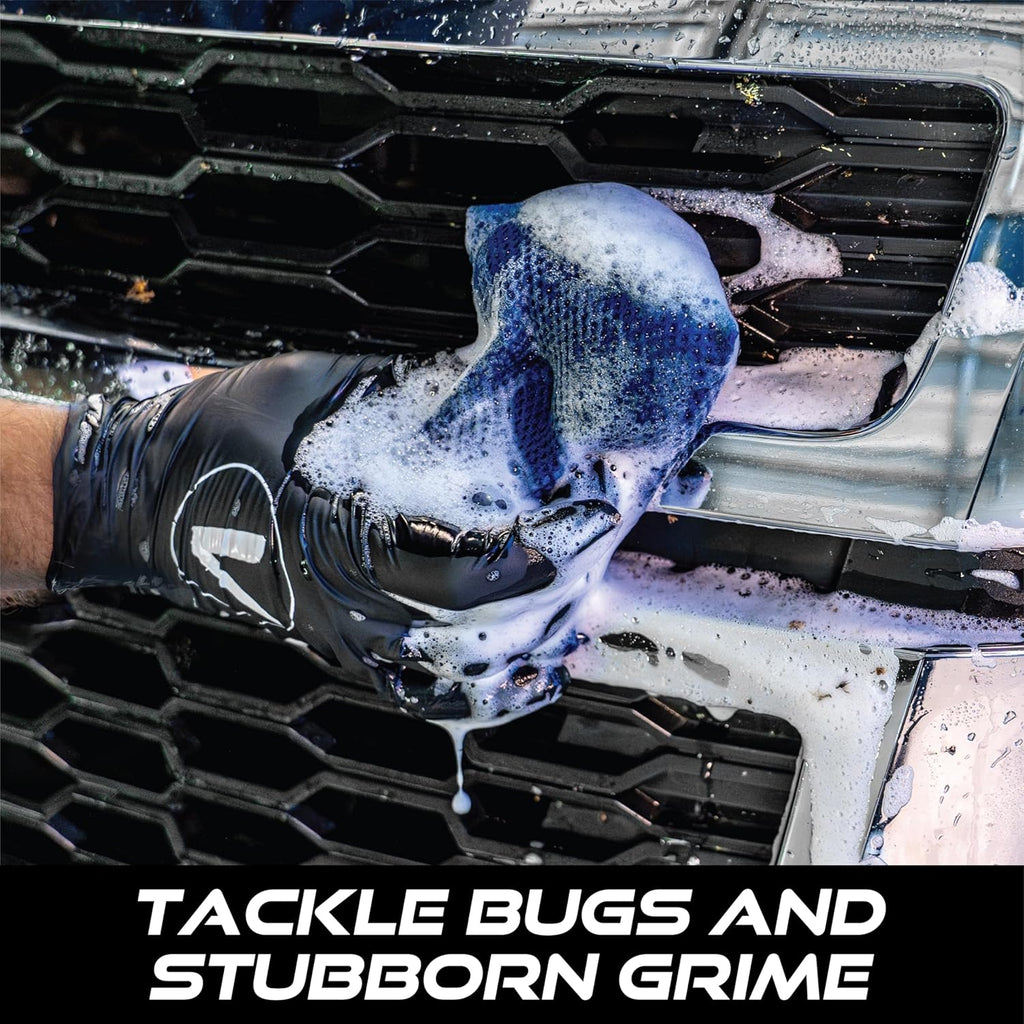 VIKING Mesh Bug Sponge, Car Wash Sponge for Cleaning Bugs and Tar, Royal Blue, 4 inch by 6 inch, 2 Pack