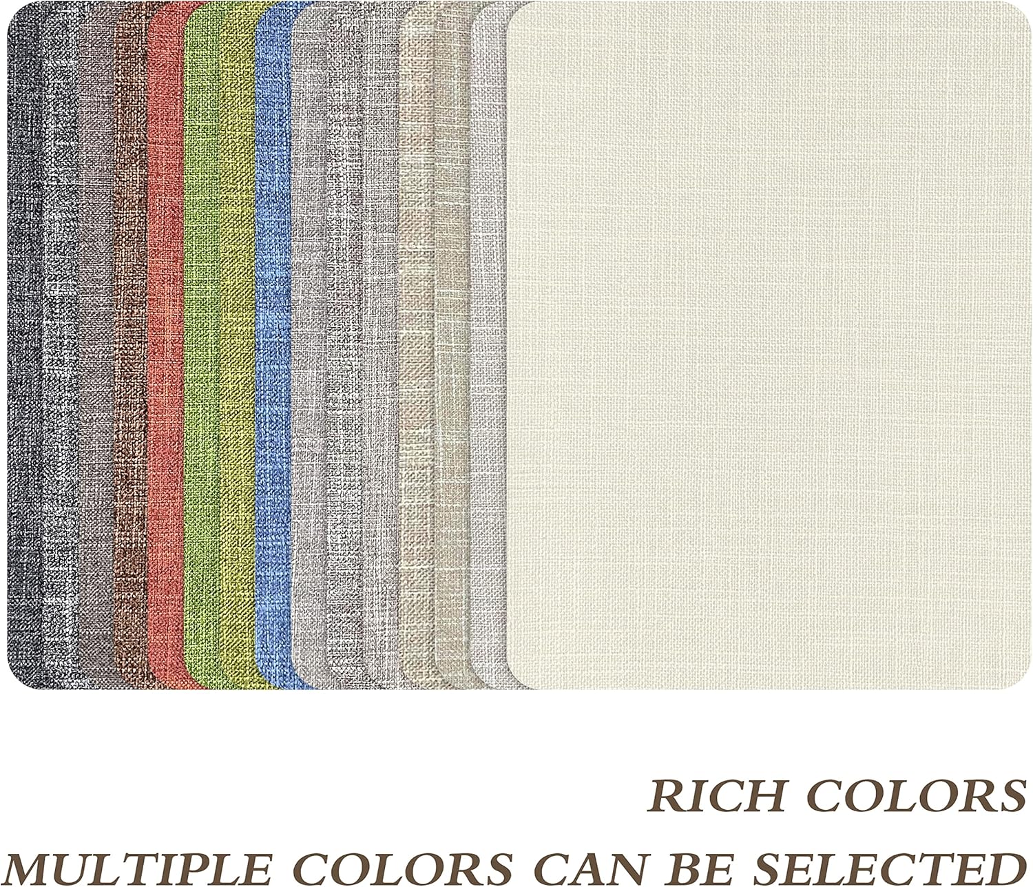 KING MOUNTAIN Fine Linen Fabric Patches, Self-Adhesive, 8x11 inch Extra Size, Multi Color, For Linen Sofa and Clothes Repair