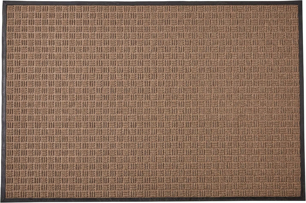 Kempf Water Retainer Entrance Mat, Indoor Outdoor Rubber Rug, Moisture Trapping, Absorbent Mat (4' X 6', Brown)
