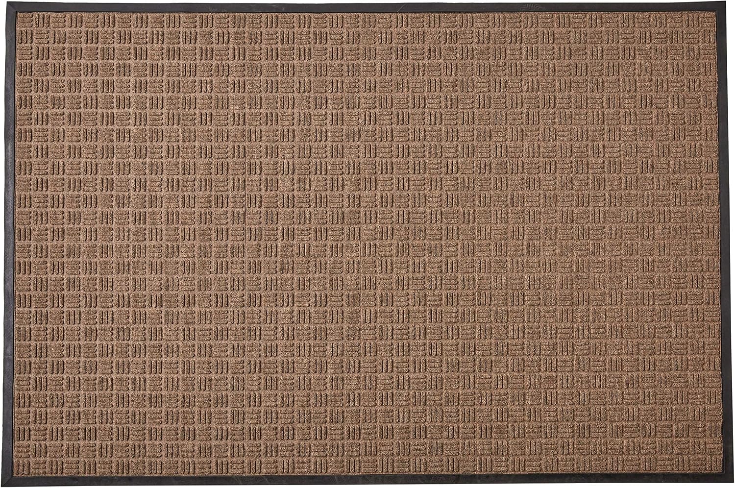 Kempf Water Retainer Entrance Mat, Indoor Outdoor Rubber Rug, Moisture Trapping, Absorbent Mat (4' X 6', Brown)