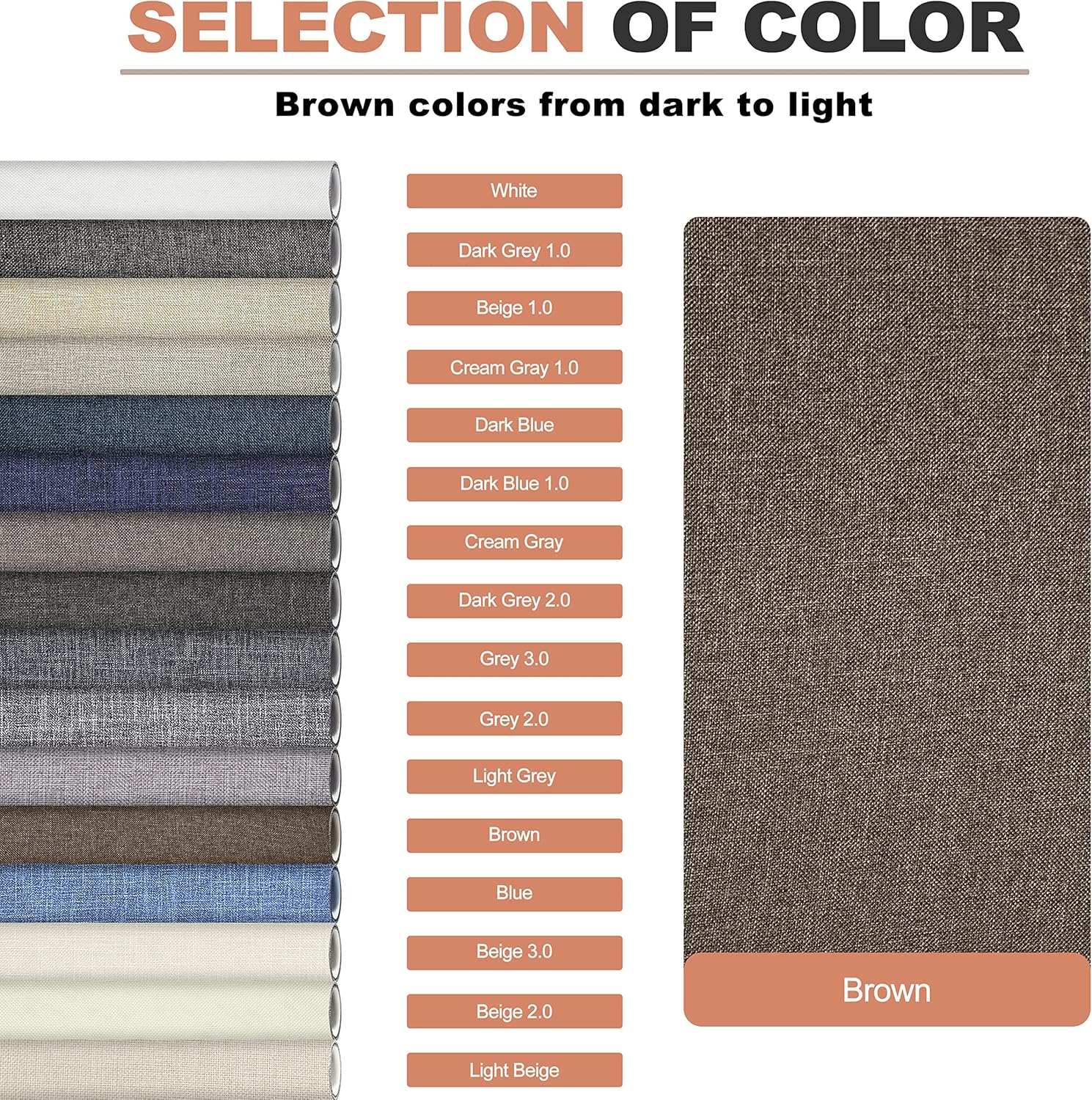 Fine Linen Repair Patches, Self-Adhesive Linen Fabric Patches, 12X40 inch Extra Size, Multi Color, Can be Used for Linen Sofa Repair and Linen Clothes Repair(12" x 40",Brown 1.0)