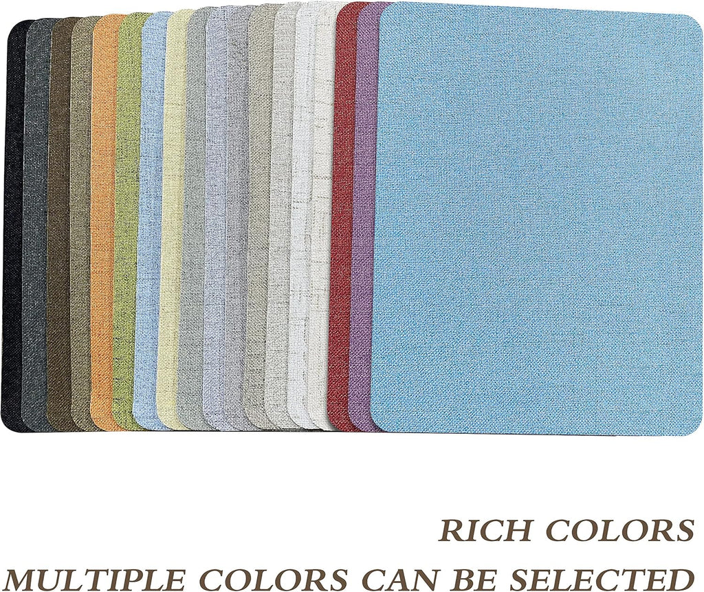 KING MOUNTAIN Fine Linen Repair Patches, Self-Adhesive Linen Fabric Patches, 8X11 inch Extra Size, Multi Color, Can be Used for Linen Sofa Repair and Linen Clothes Repair(Black,8" x 11")