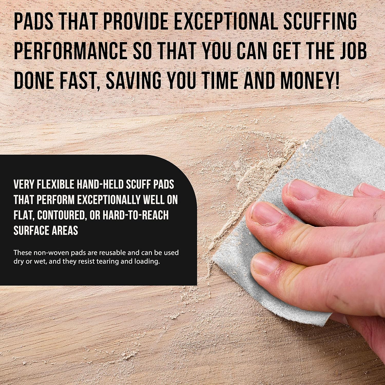 Dura-Gold Premium 6" x 9" White Light Duty Scuff Pads, Box of 10 - Final Scuffing, Scouring, Cleaning, Cleansing Surfaces, Preparation - Automotive Paint Clearcoat Blending, Auto Body, Woodworking