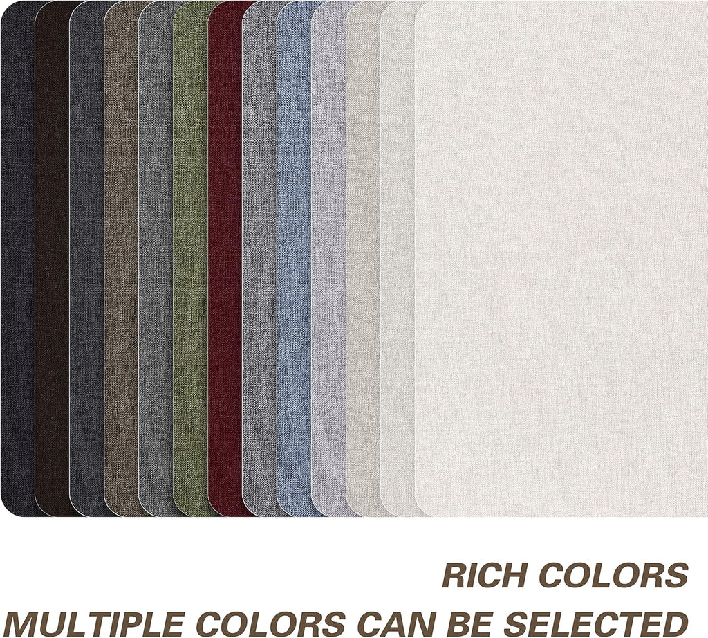 KING MOUNTAIN Fine Linen Fabric Patches, Self-Adhesive, 8x11 inch, 2 PCS, Multi Color, For Linen Sofa and Clothes Repair (Medium Grey, 8" x 11" - 2PCS)