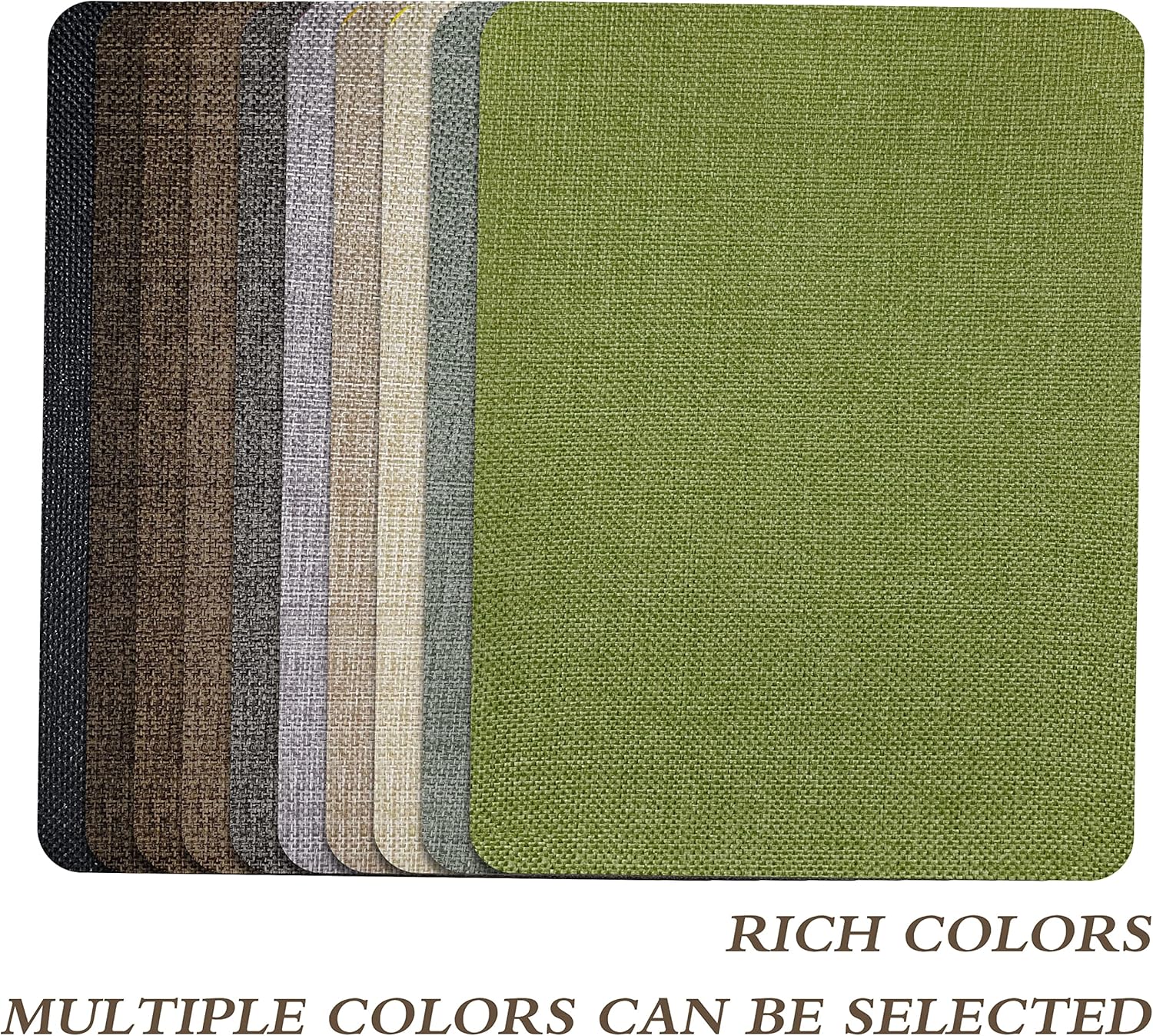 Coarse Linen Repair Patches, Self-Adhesive Linen Fabric Patches, 8X11 inch 2 PCS, Multi Color, Can be Used for Linen Sofa Repair and Linen Clothes Repair(8" x 11"-2PCS,Black 1.0)
