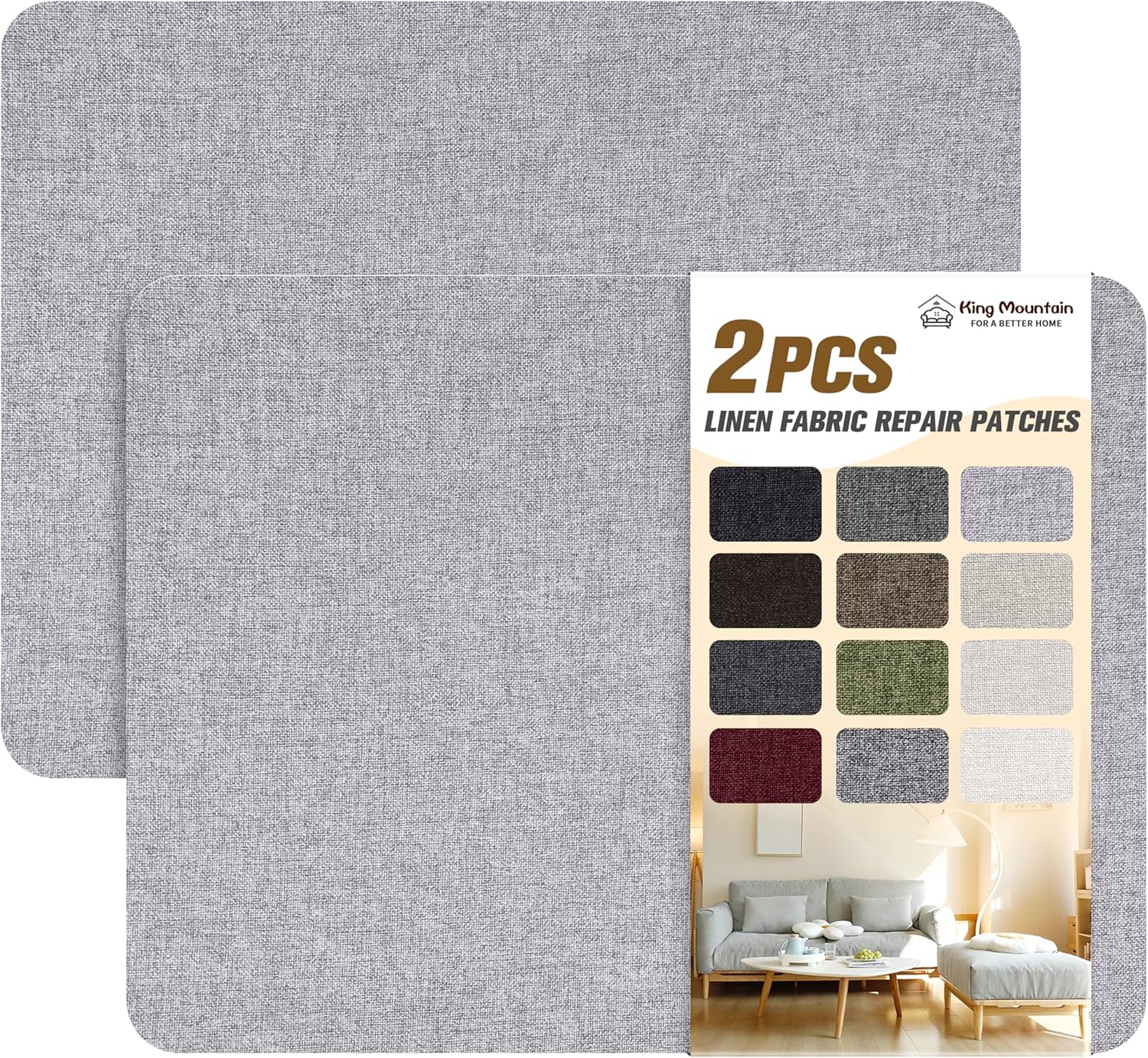 Fine Linen Repair Patches, Self-Adhesive Linen Fabric Patches, 8X11 inch 2 PCS, Multi Color, Can be Used for Linen Sofa Repair and Linen Clothes Repair(Light Grey 3.0,8" x 11"-2PCS)